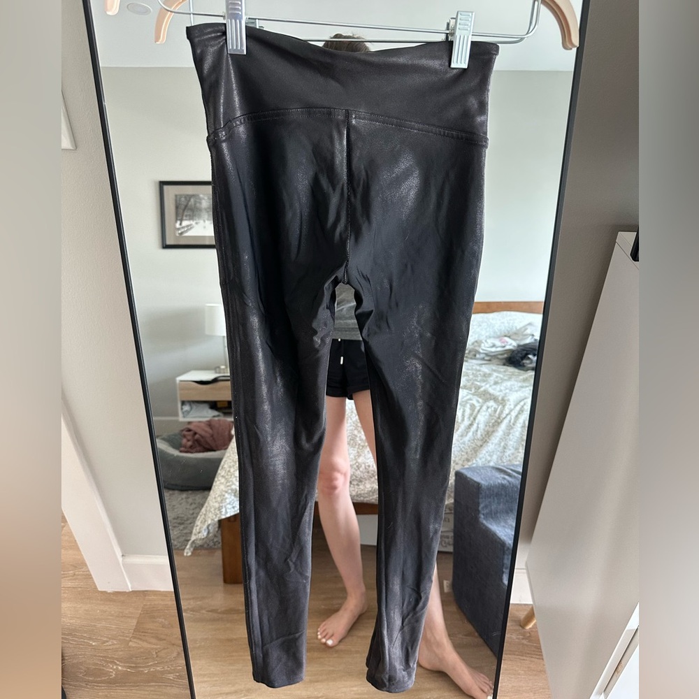 SPANX Faux Leather Black Leggings